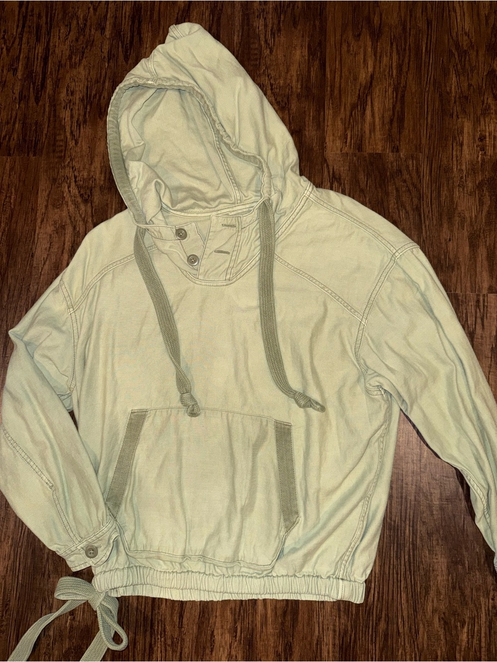 Women’s Hooded Pullover Shirt - Light Sage Green